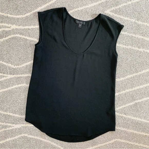 J. Crew Tops - J. Crew Black Chiffon Sleeveless Top